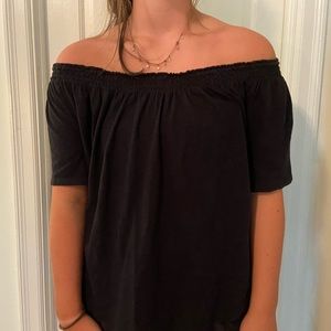 Black Off the Shoulder Shirt
